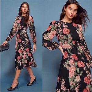 Reformation 16 Luanne Floral Louise Midi Dress